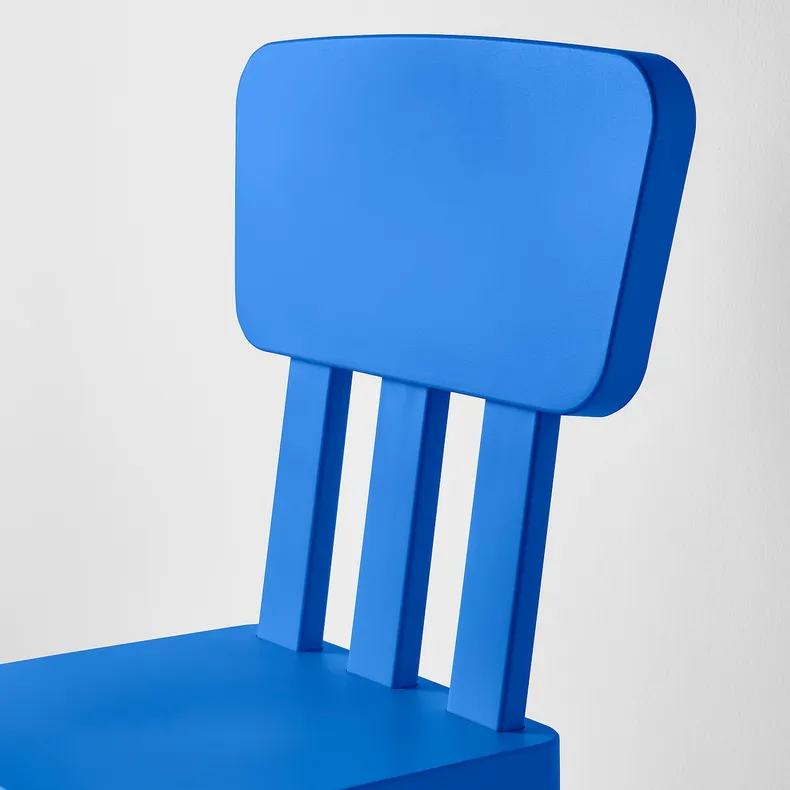 IKEA MAMMUT МАММУТ, дитячий стілець, для приміщення/вулиці/синій 603.653.46 фото №3