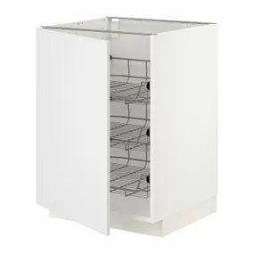 IKEA METOD МЕТОД, напольный шкаф / проволочные корзины, белый / Стенсунд белый, 60x60 см 794.638.51 фото