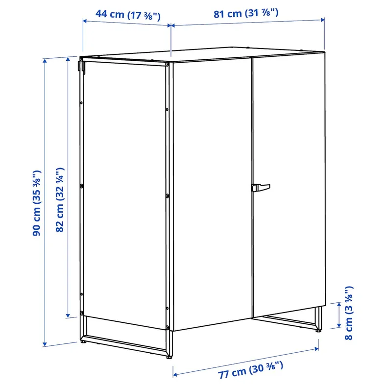 IKEA JOSTEIN ЙОСТЕЙН, стеллаж с дверцами, внутренний / наружный / белый, 81x44x90 см 794.371.69 фото №5