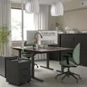 IKEA MITTZON МИТТЗОН, письменный стол, орех / черный, 120x80 см 895.260.99 фото thumb №2