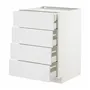 IKEA METOD МЕТОД / MAXIMERA МАКСИМЕРА, напольный шкаф 4фасада / 2нзк / 3срд ящ, белый / Стенсунд белый, 60x60 см 694.094.64 фото