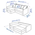 IKEA HOLMSUND ХОЛЬМСУНД, кутовий диван-ліжко, ОРРСТА світло-синій 292.282.05 фото thumb №13