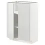 IKEA METOD МЕТОД, напольный шкаф с полками / 2дверцами, белый / светло-серый, 60x37 см 494.645.31 фото