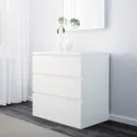 IKEA MALM МАЛЬМ, комплект мебели д / спальни, 3 предм., белый 494.834.12 фото thumb №2