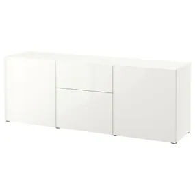 IKEA BESTÅ БЕСТО, модуль для зберігання із шухлядами, білий / СЕЛСВІКЕН глянцевий / білий, 180x42x65 см 793.251.95 фото