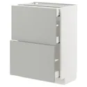 IKEA METOD МЕТОД / MAXIMERA МАКСИМЕРА, напольный шкаф / 2 фасада / 3 ящика, белый / светло-серый, 60x37 см 295.390.09 фото thumb №1