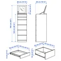 IKEA MALM МАЛЬМ, комод с 6 ящиками, Шпон дуба, окрашенный в белый / мирроуд, 40x123 см 204.035.95 фото thumb №7