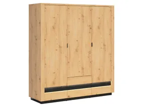 BRW Остия трехдверный шкаф 180 см с ящиками дуб артизан/черный дуб, дуб ремесленный/черный дуб SZF3D2S-DASN/CABL фото