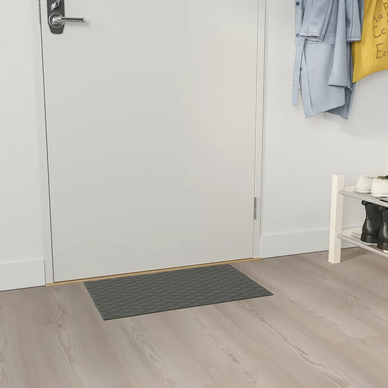 IKEA ÖSTERILD ЕСТЕРІЛЬД, килимок під двері, для приміщення, темно-сірий, 40x60 см 405.111.17 фото №3