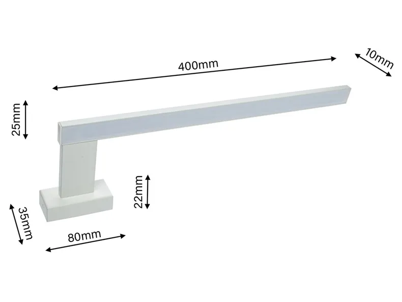 BRW Сяйво світлодіодний металевий настінний світильник для ванної кімнати білий 086748 фото №3