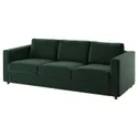 IKEA VIMLE ВИМЛЕ, чехол на 3-местный диван, Джупарп темно-зеленый 794.335.76 фото thumb №2