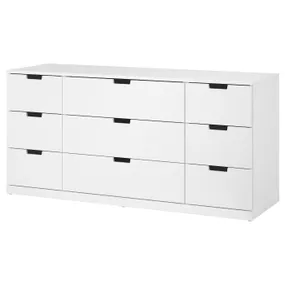 IKEA NORDLI НОРДЛІ, комод із 9 шухлядами, білий, 160x76 см 892.395.07 фото