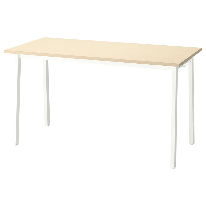 IKEA MITTZON МІТТЗОН, стіл для конференцій, береза okl / біла, 140x68x75 см 295.329.94 фото №1