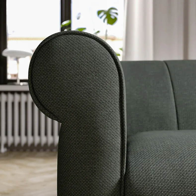 IKEA VISKAFORS ВИСКАФОРС, 1,5-местное кресло, Серый / зеленый / коричневый 894.432.97 фото №4