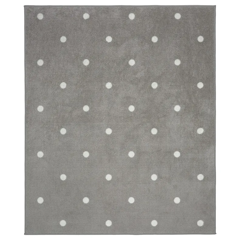 IKEA LEN ЛЕН, килим, в цятку/сірий, 133x160 см 904.539.21 фото №1