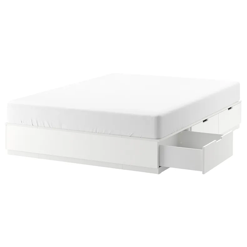 IKEA NORDLI НОРДЛІ, каркас ліжка з відділ д / зберігання, білий, 140х200 см 403.498.47 фото №1