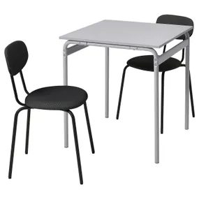 IKEA GRÅSALA ГРОСАЛА / ÖSTANÖ ЕСТАНЕ, стіл+2 стільці, сірий / РЕММАРН темно-сірий, 67 см 594.972.77 фото