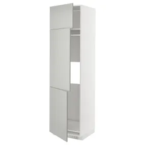 IKEA METOD МЕТОД, шафа висока для холод / мороз із 3 дв, білий / Хавсторп світло-сірий, 60x60x220 см 595.382.30 фото