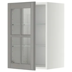 IKEA METOD МЕТОД, навісна шафа,полиці / скляні дверцята, білий / сірий Бодбін, 40x60 см 793.949.52 фото