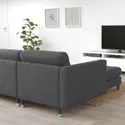 IKEA LANDSKRONA ЛАНДСКРУНА, 3-місний диван, з кушеткою / ГУННАРЕД темно-сірий / металевий 892.726.67 фото thumb №3