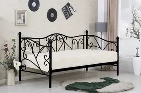 Ліжко односпальне HALMAR SUMATRA 90x200 см чорне фото