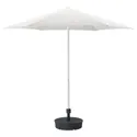 IKEA HÖGÖN ХЕГЕН, сонячна парасоля+опора, білий / темно-сірий, 270 см 392.858.13 фото thumb №1