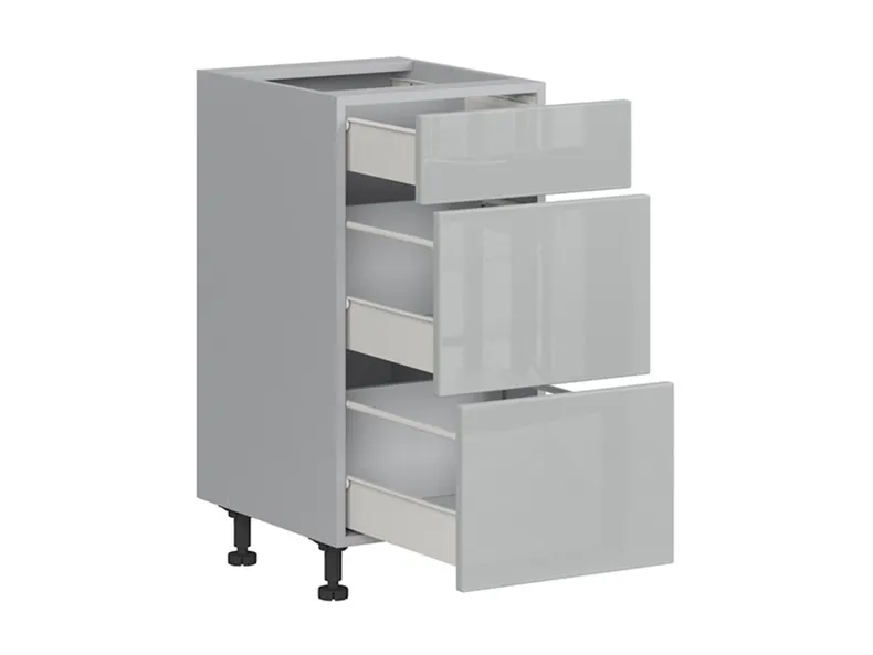 BRW Кухонный базовый шкаф Top Line 40 см с ящиками серый глянец, серый гранола/серый глянец TV_D3S_40/82_2SMB/SMB-SZG/SP фото №3