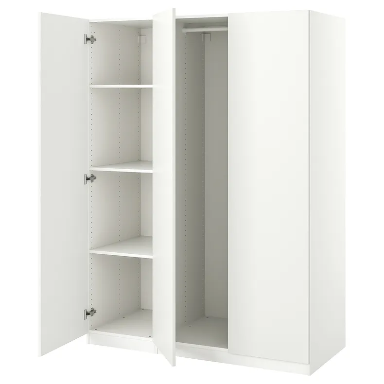 IKEA PAX ПАКС / FORSAND ФОРСАНД, гардероб, комбінація, білий / білий, 150x60x201 см 094.943.04 фото №1