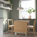 IKEA PINNTORP ПІННТОРП, стіл-книжка, світло-коричнева морилка/біла морилка, 67/124x75 см 705.294.65 фото thumb №2
