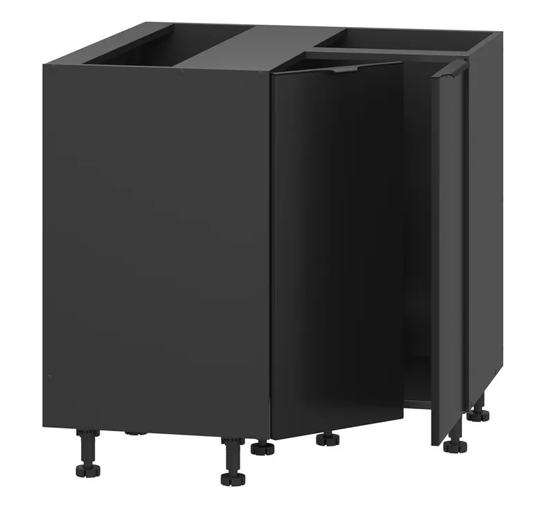 BRW Угловой кухонный шкаф Sole L6 90 см черный матовый, черный/черный матовый FM_DNW_90/82_P/L-CA/CAM фото №4