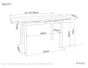 Стіл розкладний SIGNAL GD017, 110-170х74 см, білий / ефект мармуру / матовий чорний фото thumb №4