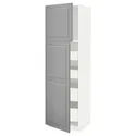 IKEA METOD МЕТОД / MAXIMERA МАКСІМЕРА, висока шафа, 2 дверцят / 4 шухляди, білий / сірий Бодбін, 60x60x200 см 194.659.14 фото thumb №1
