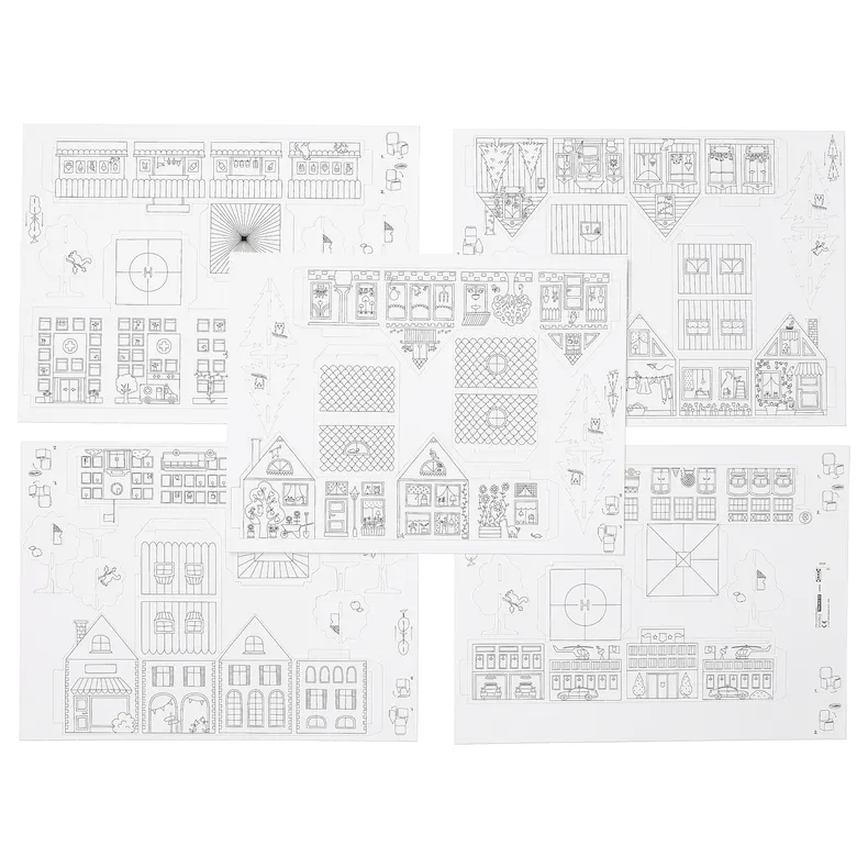 IKEA MÅLA МОЛА, картонний шаблон міста, 10 деталей 704.953.47 фото №2