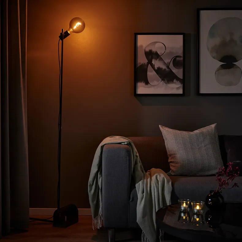 IKEA HÅRSLINGA ХОРСЛИНГА, светильник напольный, черный 905.564.91 фото №3