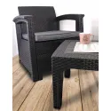 Набір садових меблів (стіл+2 крісла з подушками) MEBEL ELITE AUGUSTO, Антрацит фото thumb №2