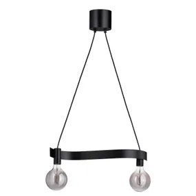 IKEA ACKJA АККЙА / MOLNART МОЛЬНАРТ, підвісний світильник із лампою, хвилеподібне чорне/кулькове сіре прозоре скло 795.368.43 фото