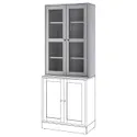 IKEA HAVSTA ХАВСТА, шафа зі скляними дверцятами, сірий, 81x35x123 см 104.151.98 фото thumb №2