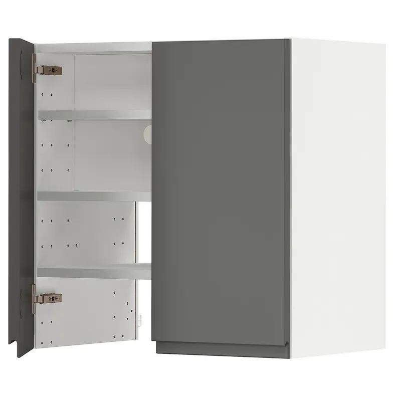 IKEA METOD МЕТОД, навесной шкаф д / вытяжки / полка / дверь, белый / Воксторп темно-серый, 60x60 см 495.052.73 фото №1