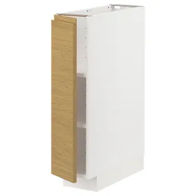 IKEA METOD МЕТОД, підлогова шафа з полицями, білий / Voxtorp імітація. дуб, 20x60 см 895.390.87 фото