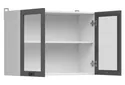 BRW Двухдверный кухонный шкаф Junona Line 80 см с витриной графит, белый/графит G2W/80/57-BI/GF фото thumb №3