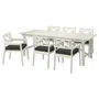 IKEA BONDHOLMEN БОНДХОЛЬМЕН, стіл+6 крісел із підлокіт/вуличний, білий/бежевий/ярпенський/дувхольменський антрацит 795.512.49 фото