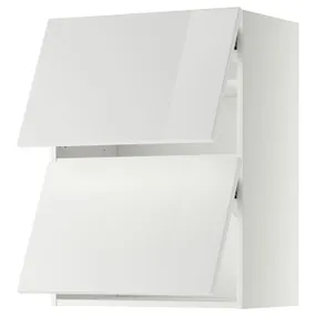 IKEA METOD МЕТОД, навесной горизонтальный шкаф / 2двери, белый / Рингхульт белый, 60x80 см 893.945.03 фото