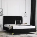 Ліжко двоспальне оксамитове MEBEL ELITE MARCELO Velvet, 160x200 см, чорний фото thumb №2
