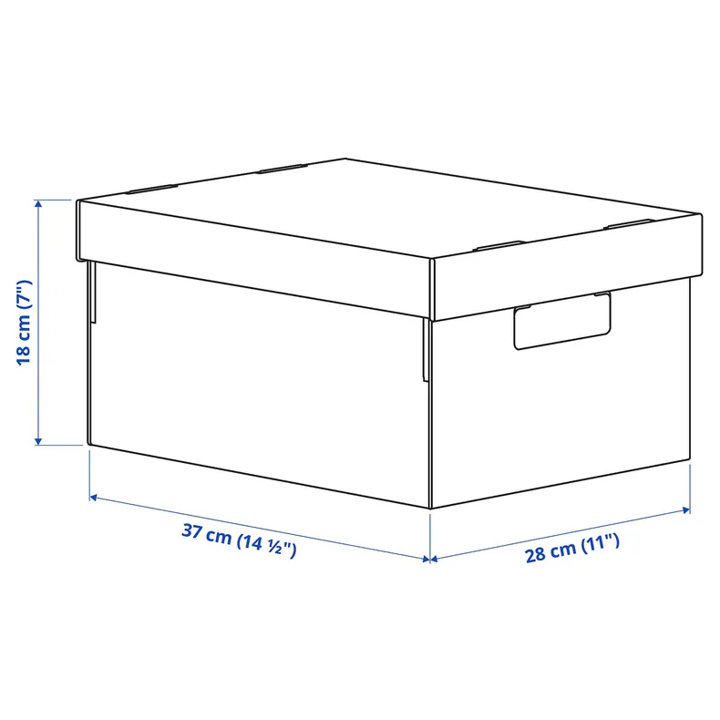 IKEA PINGLA ПІНГЛА, коробка з кришкою, чорний / натуральний, 28x37x18 см 603.241.34 фото №2