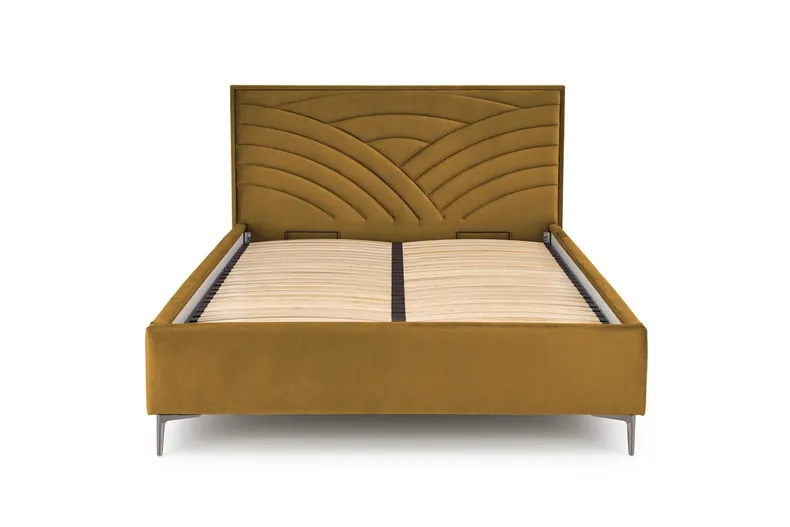 Узголів'я ліжка HALMAR MODULO W3 160 см гірчичного кольору. Моноліт 48 фото №3