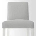 IKEA BERGMUND БЕРГМУНД, барний стілець зі спинкою, білий / Orrsta світло-сірий, 62 см 393.882.03 фото thumb №4