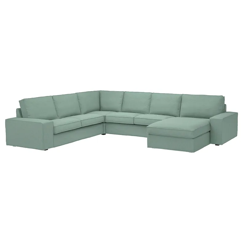 IKEA KIVIK КІВІК, кутовий диван, 5-місний з кушеткою, Талміра світло-зелена 294.847.09 фото №1