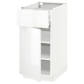 IKEA METOD МЕТОД / MAXIMERA МАКСИМЕРА, напольный шкаф с ящиком / дверцей, белый / Рингхульт белый, 40x60 см 394.591.44 фото