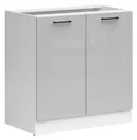 BRW Базовый шкаф для кухни Junona Line 80 см светло-серый глянец, светло-серый глянец D2D/80/82_BBL-BI/JSZP фото thumb №2