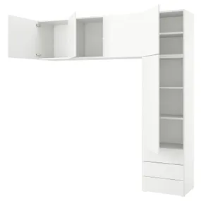 IKEA PLATSA ПЛАТСА, гардероб 5 дверцят+3 шухляди, білий/ФОННЕС білий, 240x42x241 см 094.371.15 фото